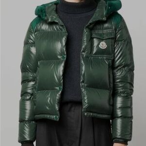 Moncler Dark Green Hooded Puffer Jacket